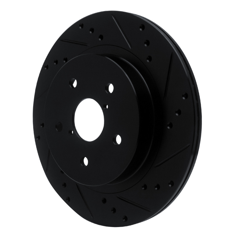 Subaru Outback Brake Rotor (1) - Rear Right - R1 Concepts - Drilled & Slotted - Black - `15-`25